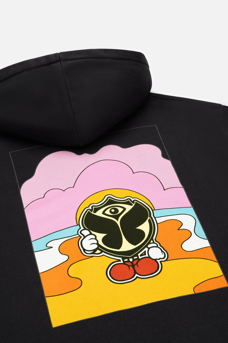 HAPPICON HOODIE KIDS WASHED BLACK