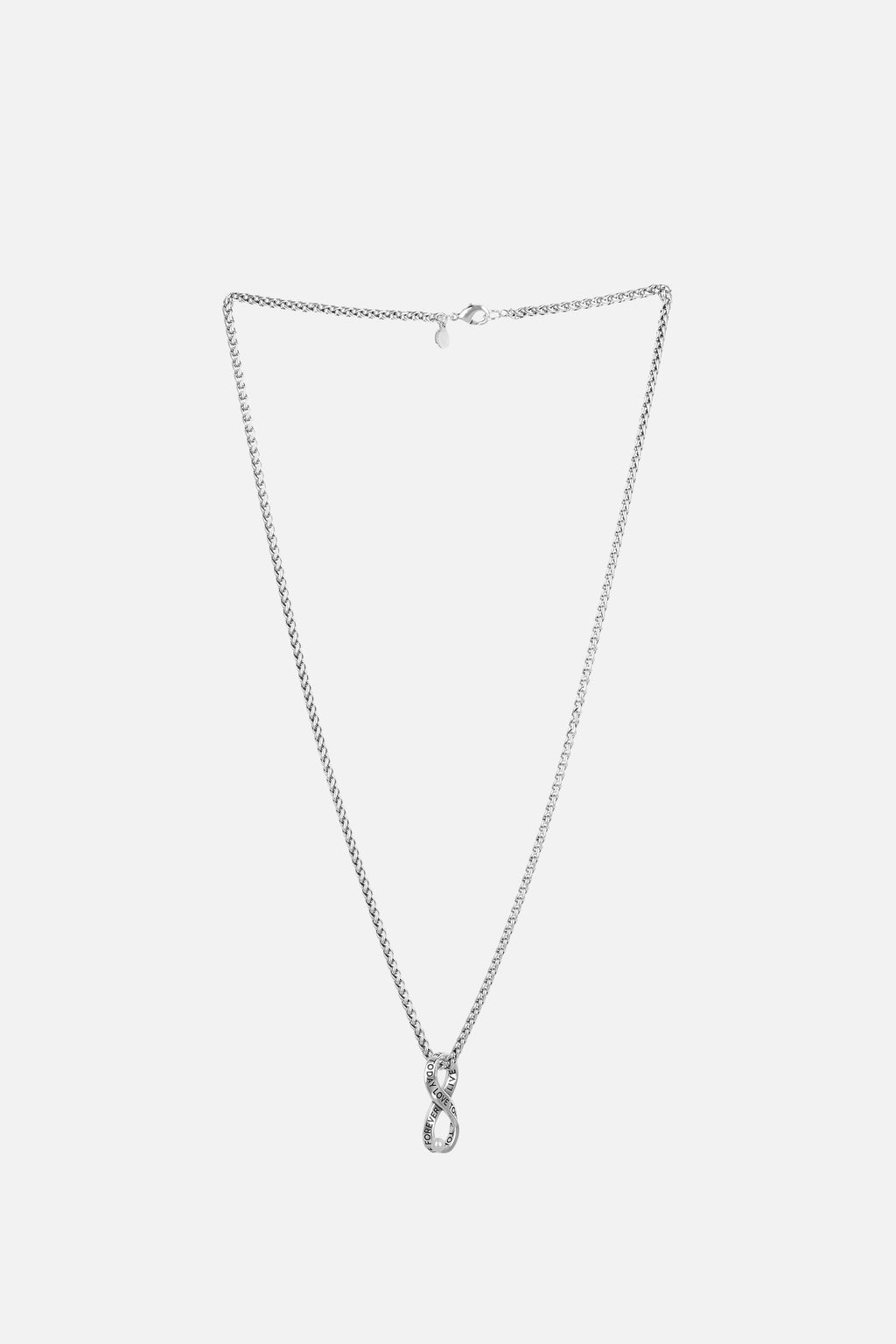 SLOGAN INFINITY NECKLACE MEN SILVER