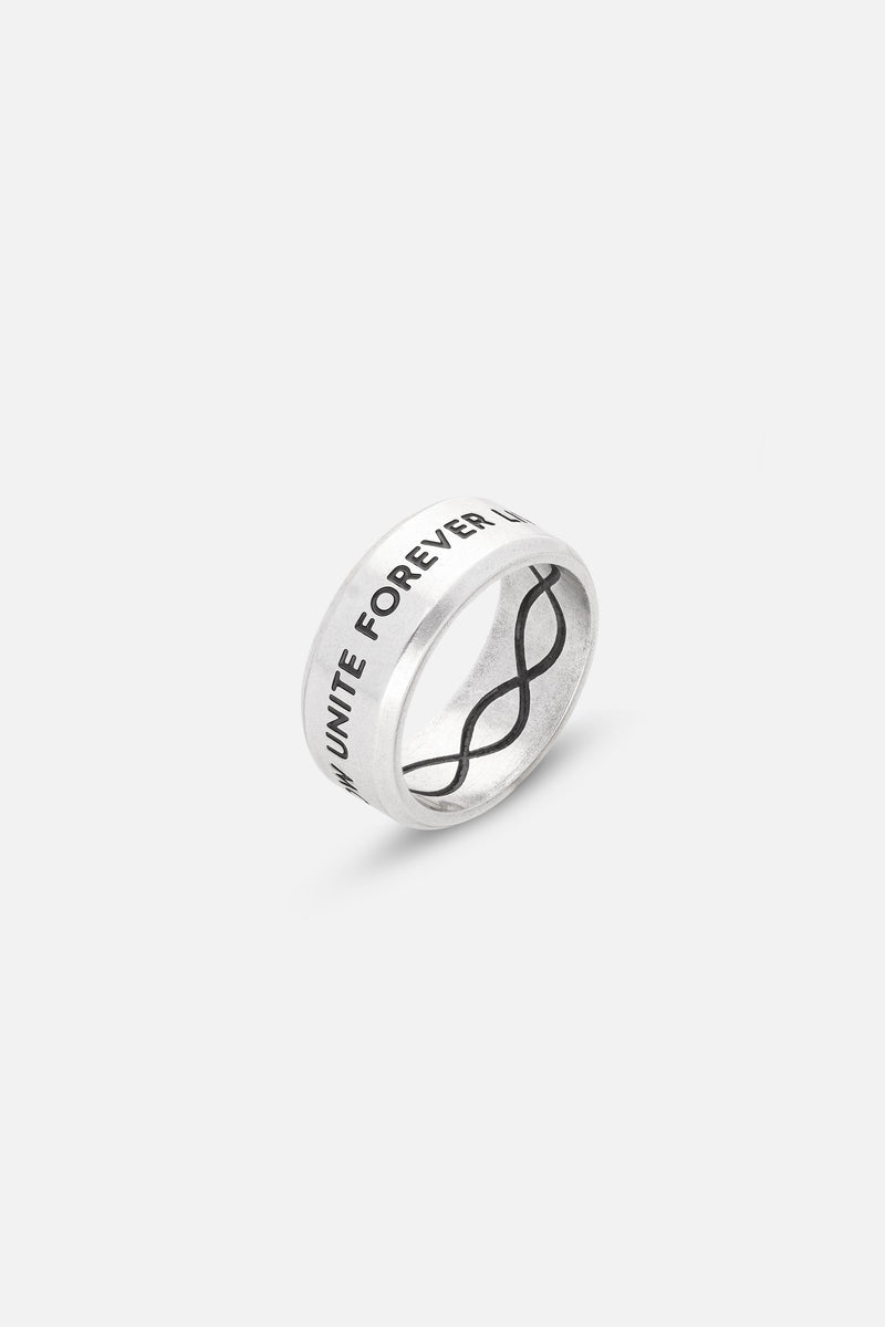 SLOGAN INFINITY RING MEN SILVER