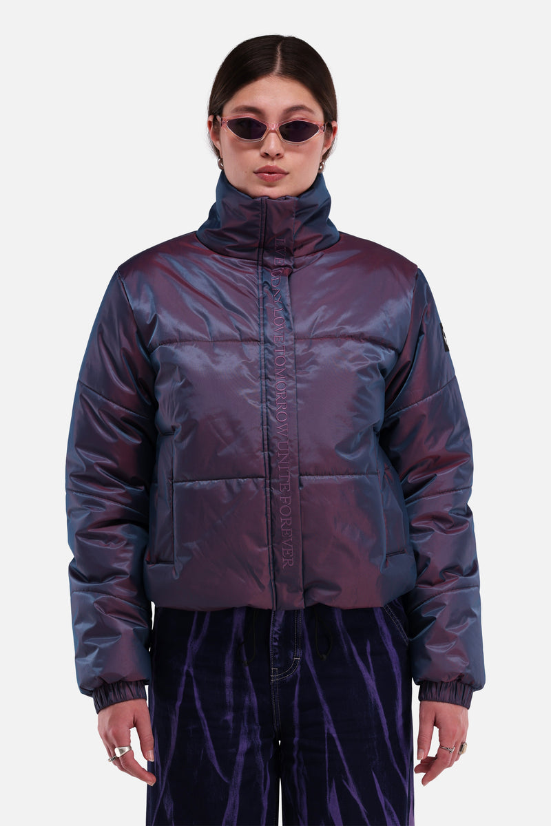 IRIDESCENT PUFFER JACKET WOMEN MULTI