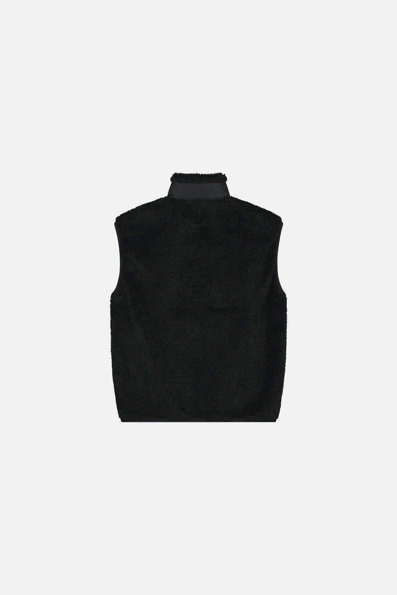 UNITY SLEEVELESS TEDDY JACKET MEN BLACK
