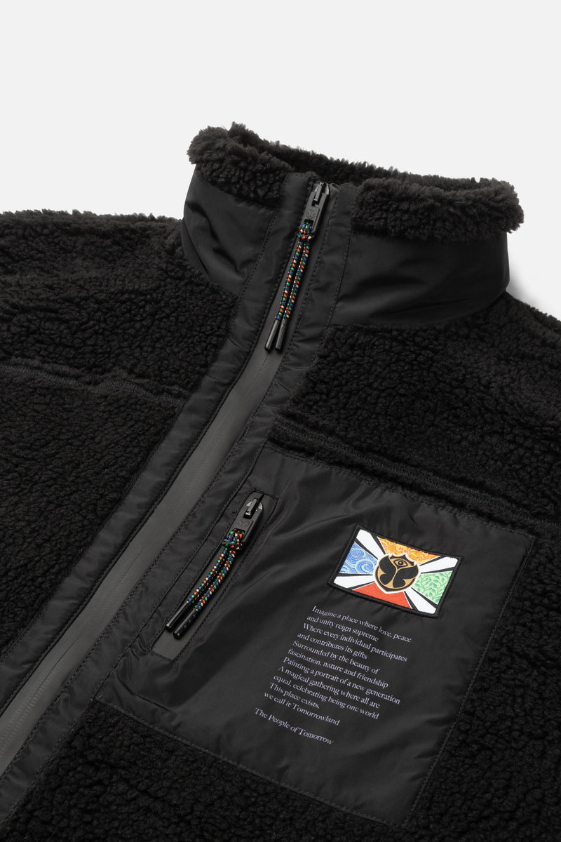 UNITY SLEEVELESS TEDDY JACKET MEN BLACK