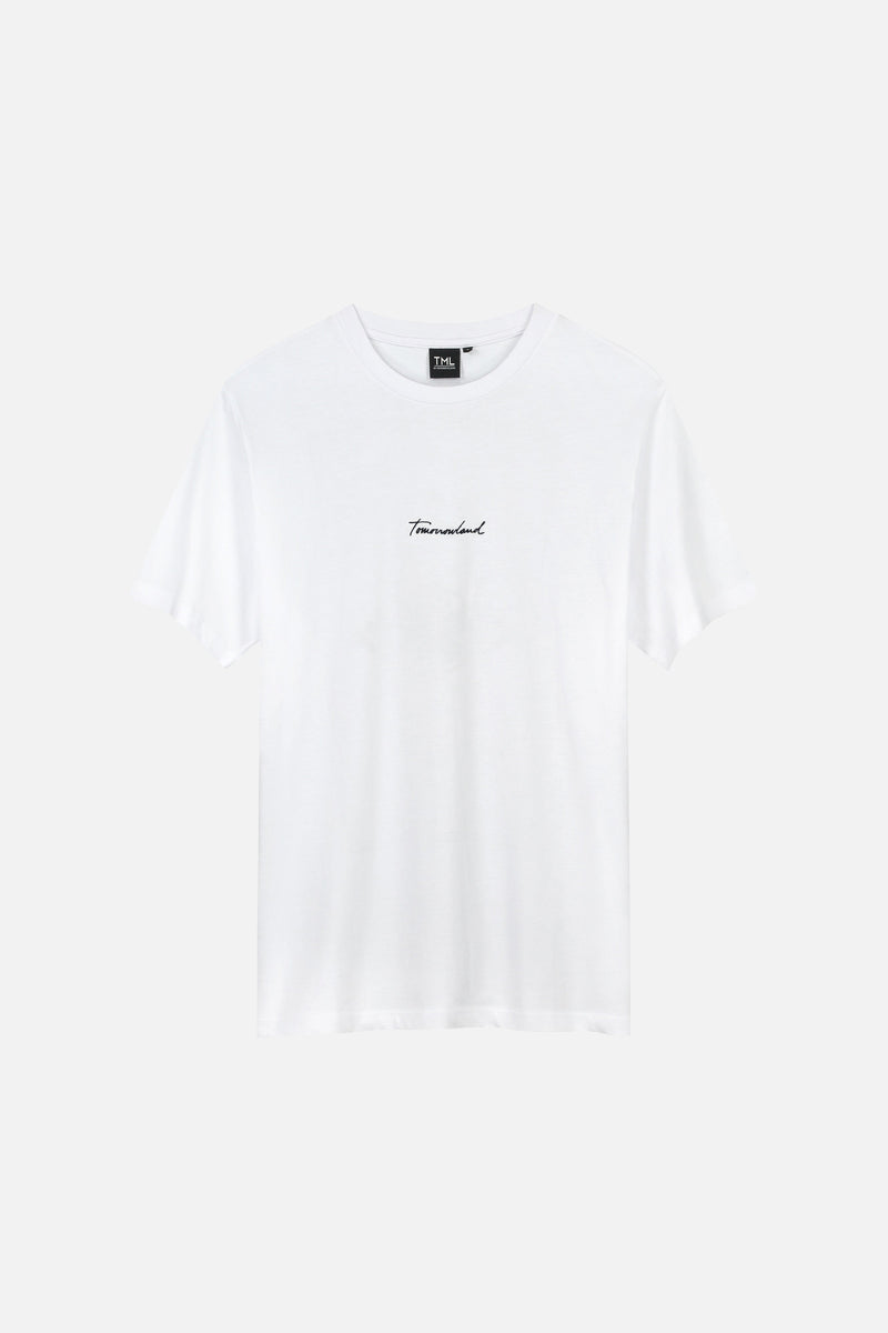 KALEIDOSCOPE TSHIRT MEN WHITE - BLACK FRONT EMBR