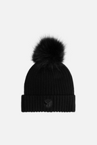 POMPOM BEANIE BLACK TONAL ARTWORK