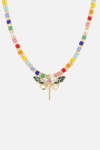 RAINBOW DRAGONFLY NECKLACE WOMEN GOLD