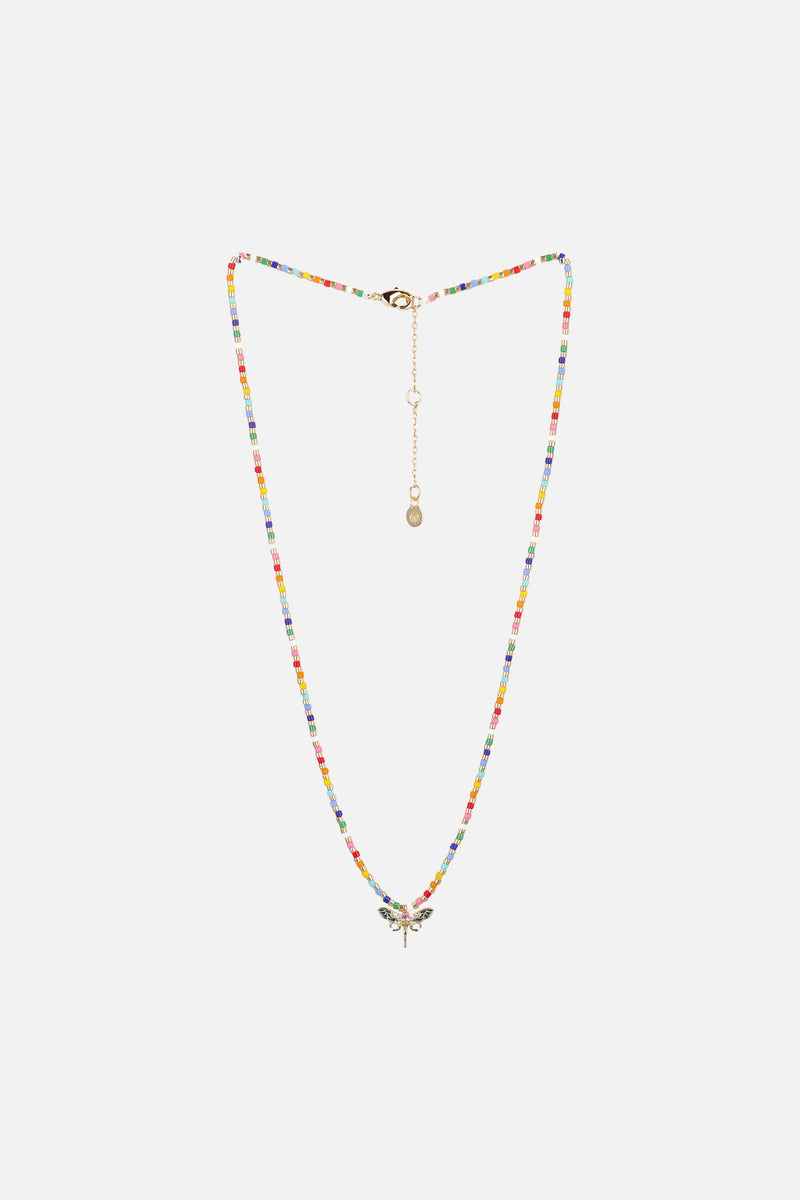 RAINBOW DRAGONFLY NECKLACE WOMEN GOLD