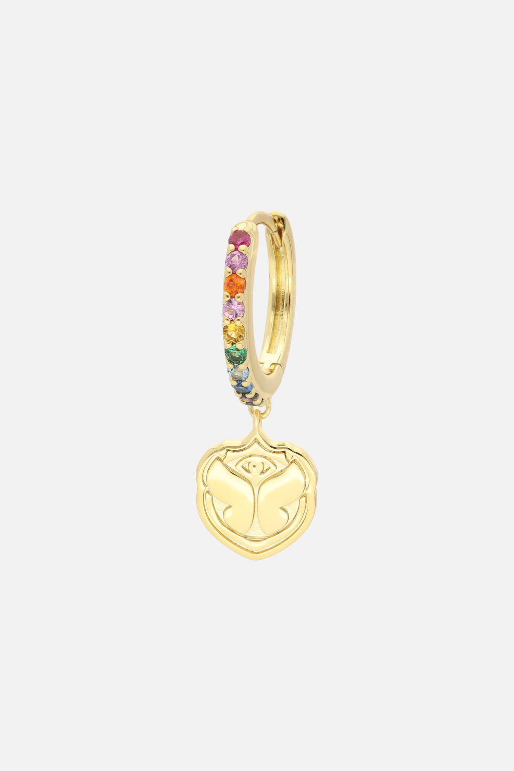 RAINBOW ICON HOOP EARRINGS WOMEN GOLD