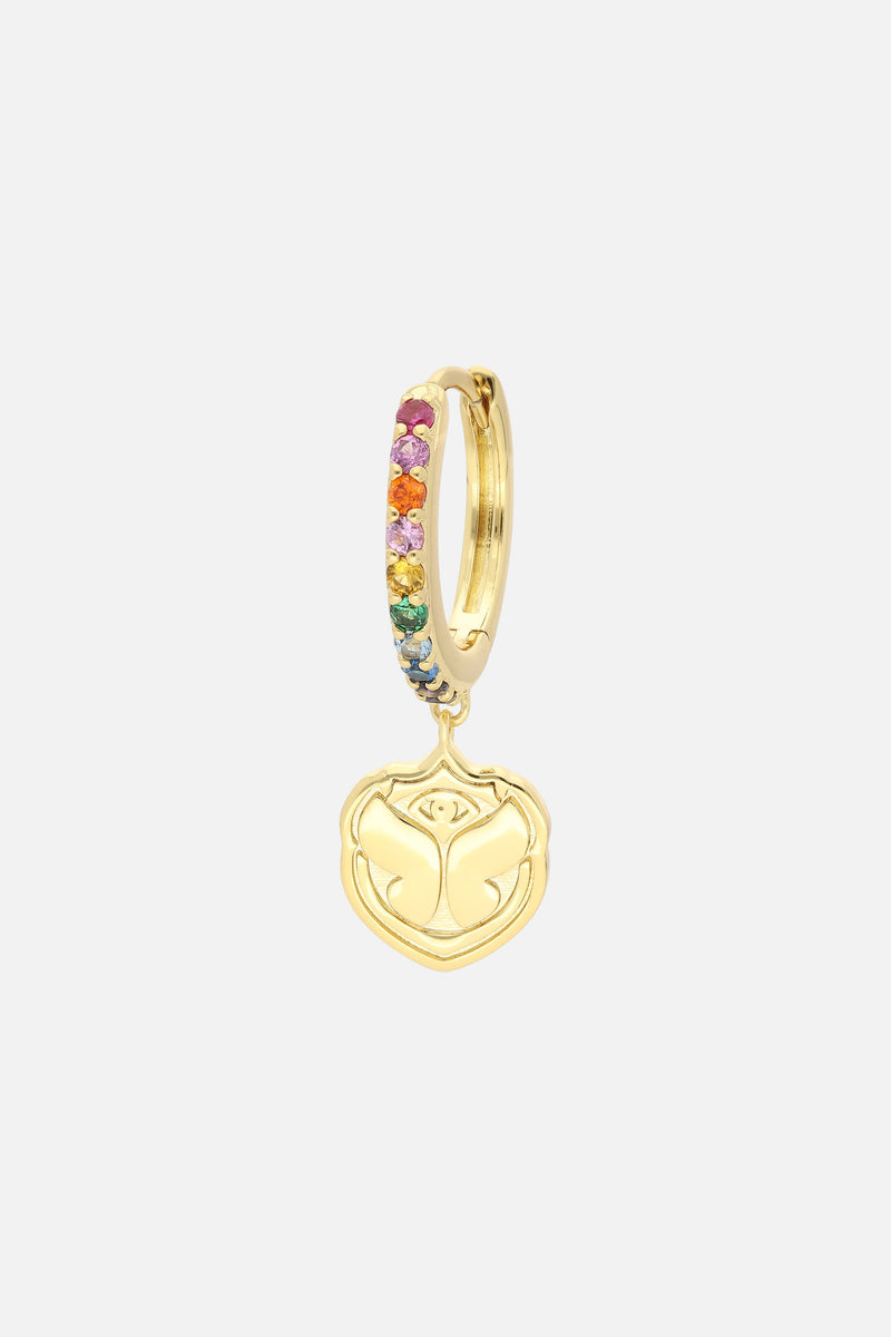 RAINBOW ICON HOOP EARRINGS WOMEN GOLD