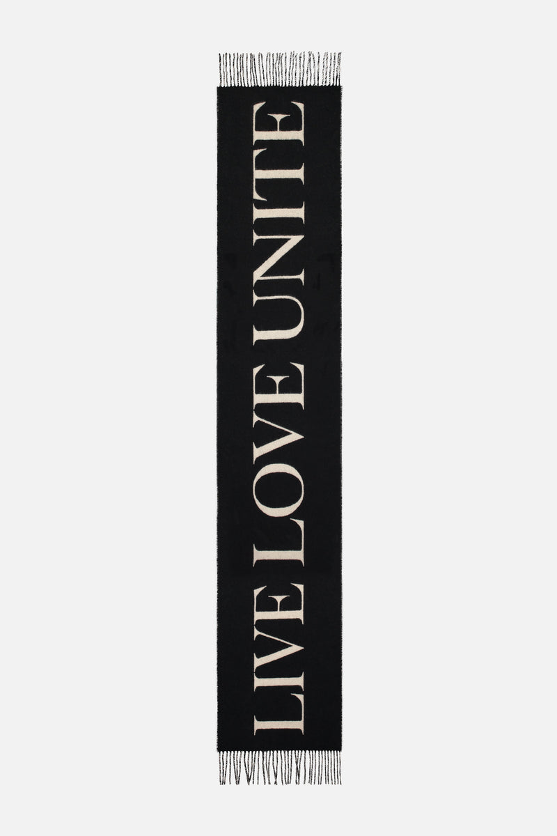SLOGAN SCARF BLACK