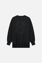 ICON BLOSSOM BACK SWEATSHIRT WOMEN WASHED BLACK