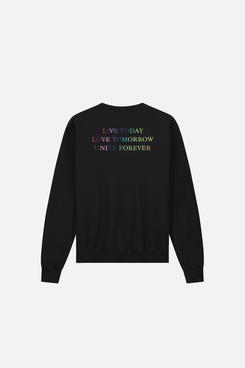 SLOGAN COLOR BACK SWEATSHIRT MEN BLACK