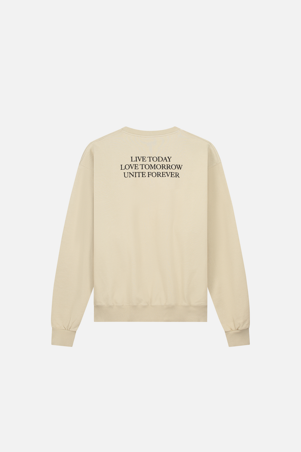 SLOGAN BACK SWEATSHIRT MEN SAND
