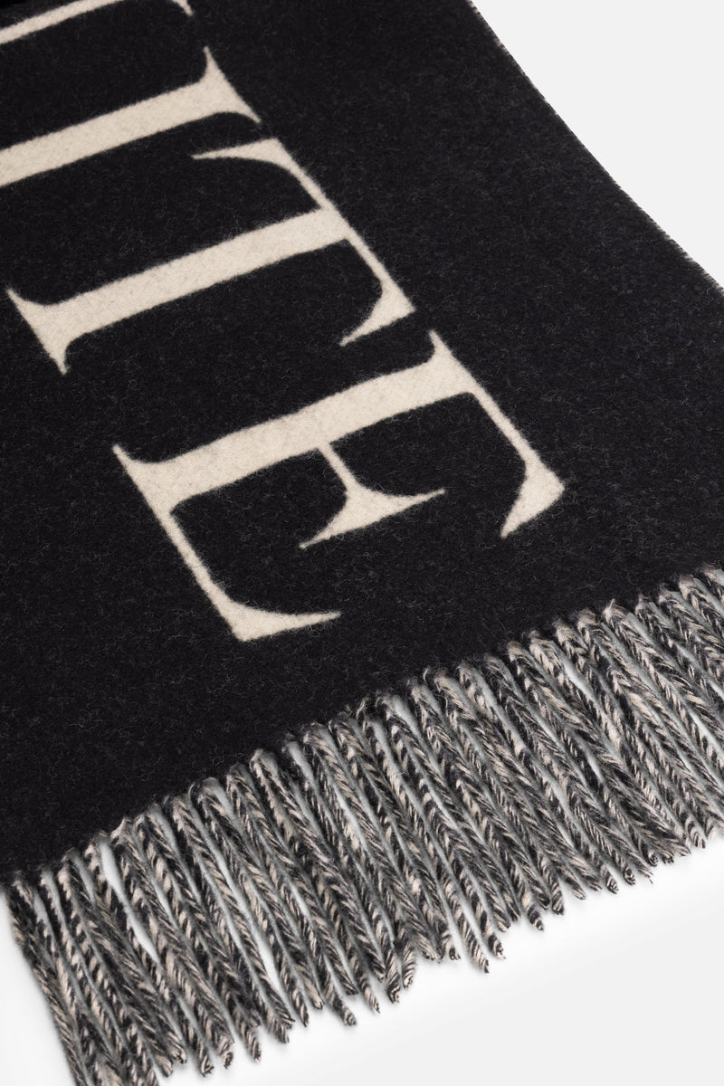 SLOGAN SCARF BLACK