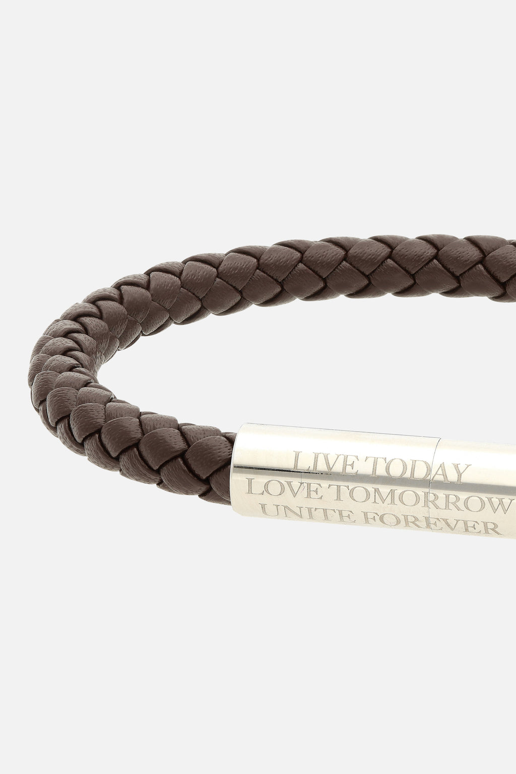 SLOGAN BRACELET WOVEN BROWN