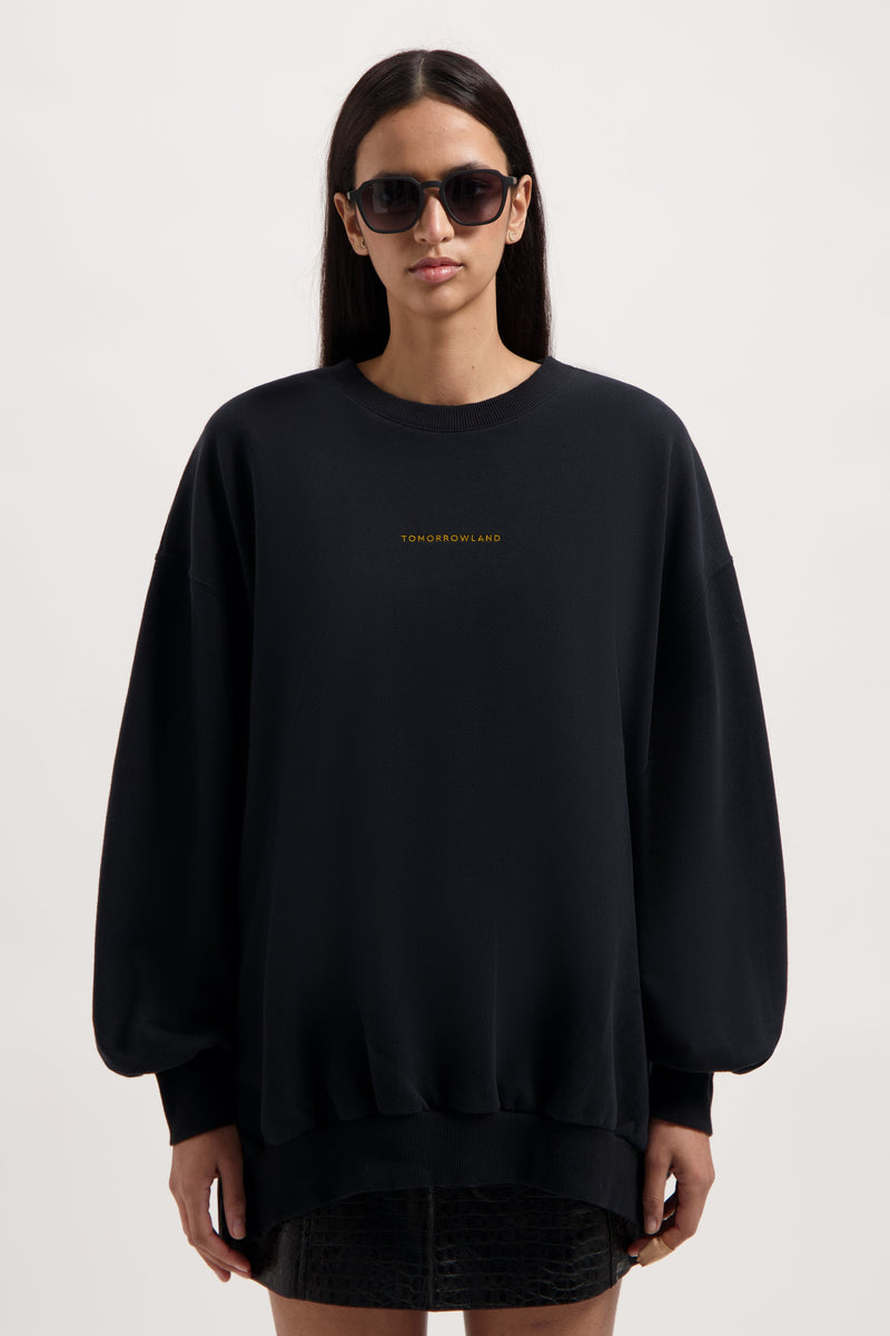 SWISH ICON BACK SWEATSHIRT WOMEN BLACK