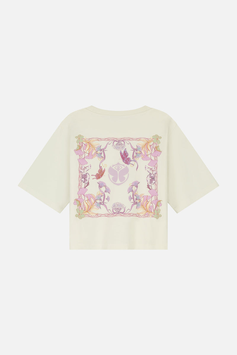 BOTANIC BACK CROPPED TSHIRT WOMEN WHITE