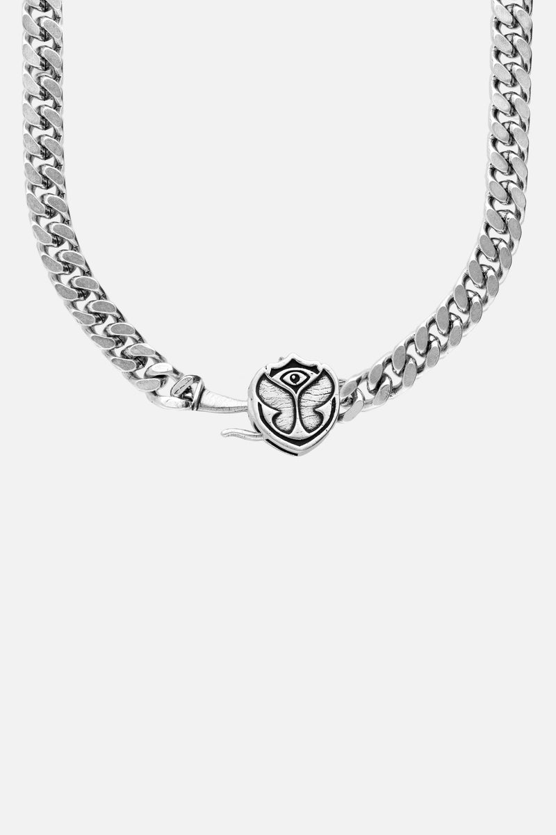 ICON CLASP CHAIN NECKLACE VINTAGE SILVER