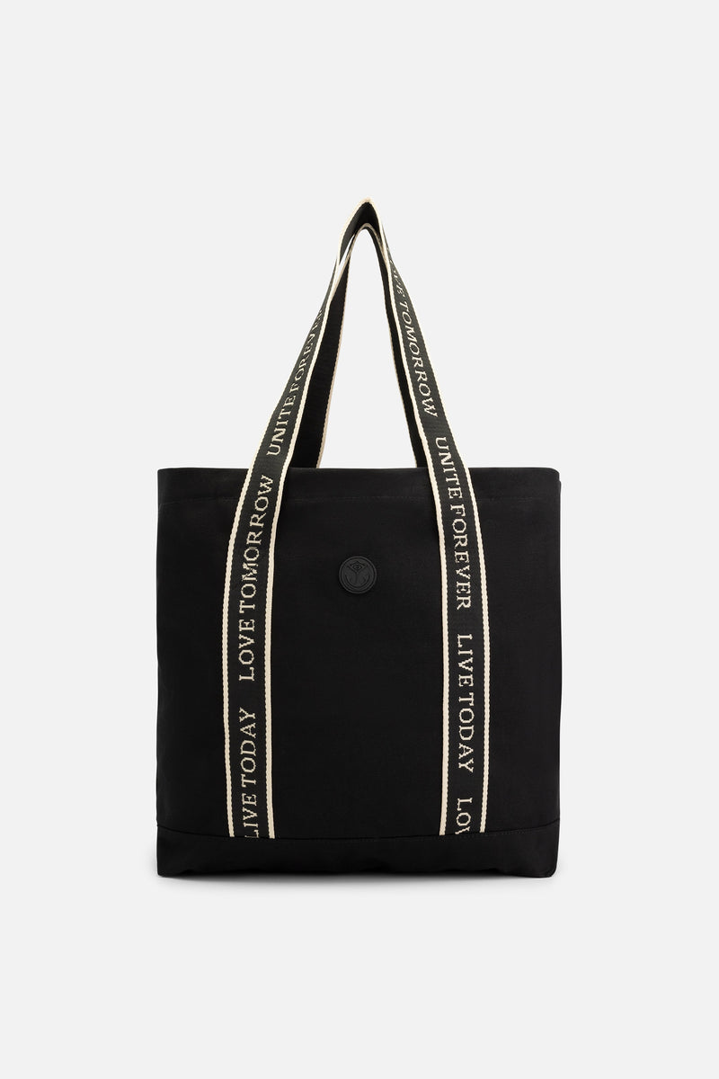 TOTEBAG SLOGAN M BLACK
