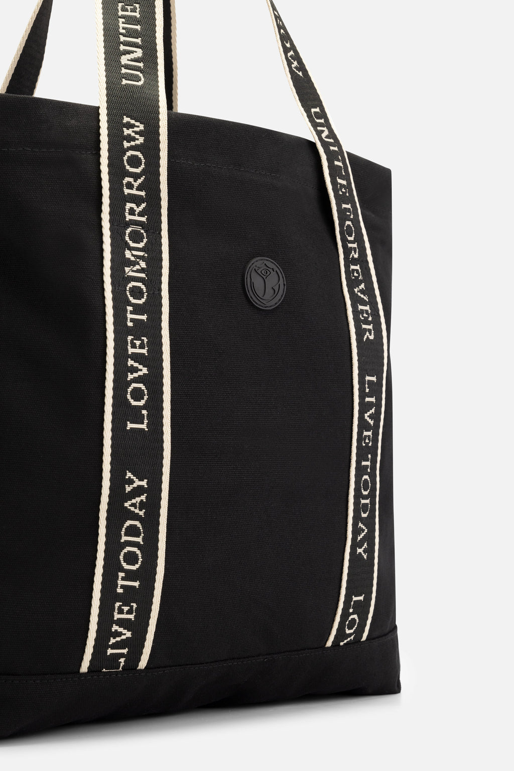 TOTEBAG SLOGAN M BLACK