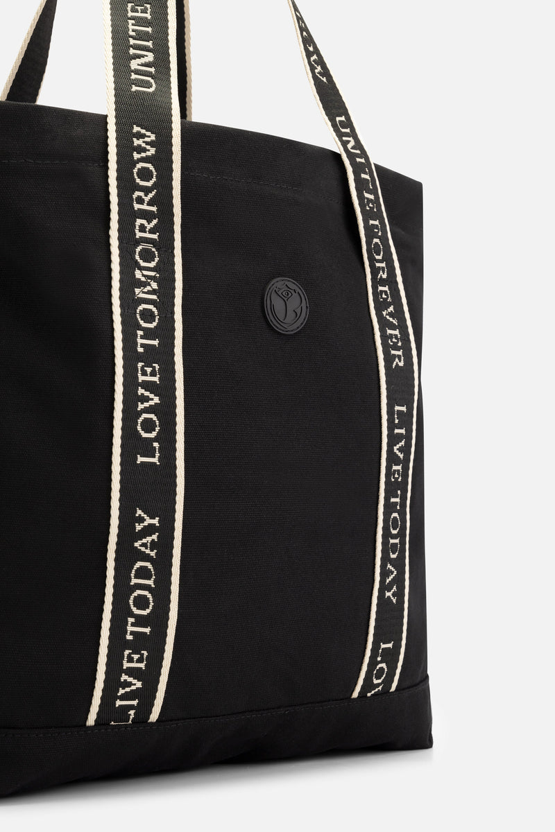 TOTEBAG SLOGAN M BLACK