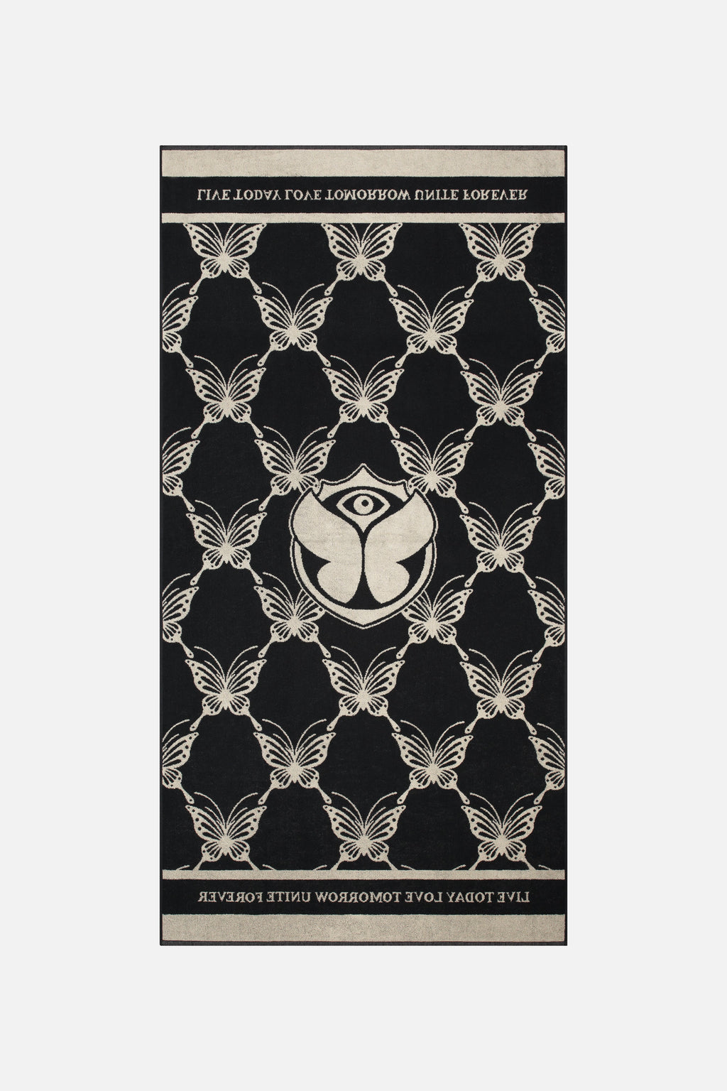 TOWEL BUTTERFLY BICOLOR 90X180 BLACK
