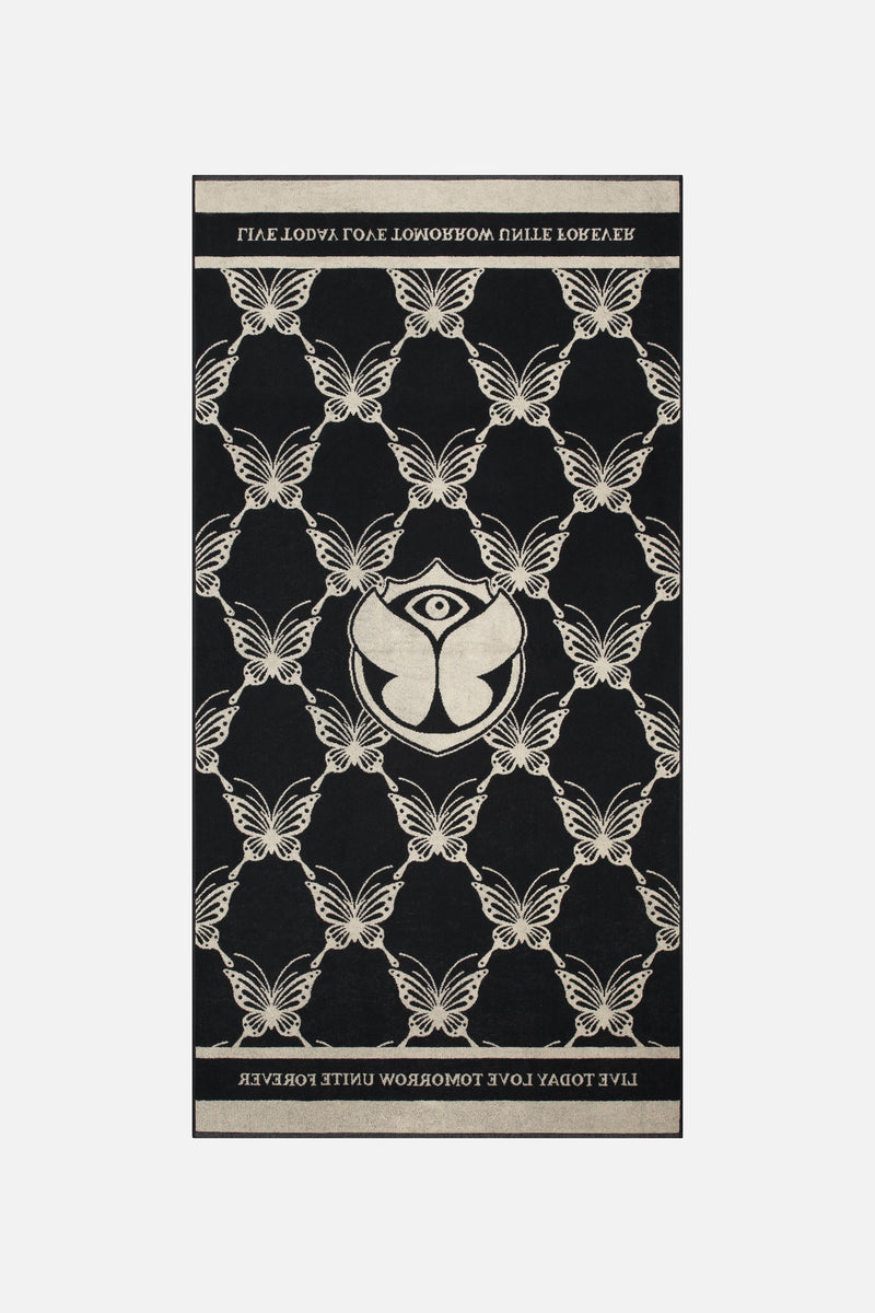 TOWEL BUTTERFLY BICOLOR 90X180 BLACK