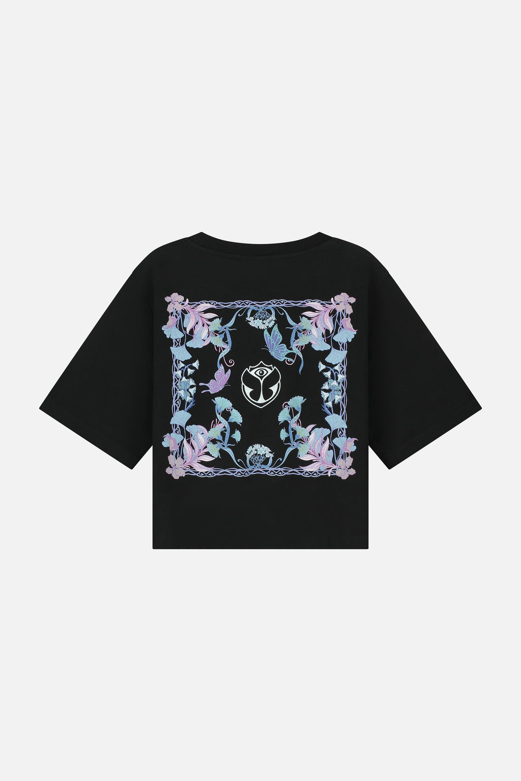 BOTANIC BACK TSHIRT CROPPED WOMEN BLACK