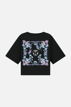 BOTANIC BACK TSHIRT CROPPED WOMEN BLACK