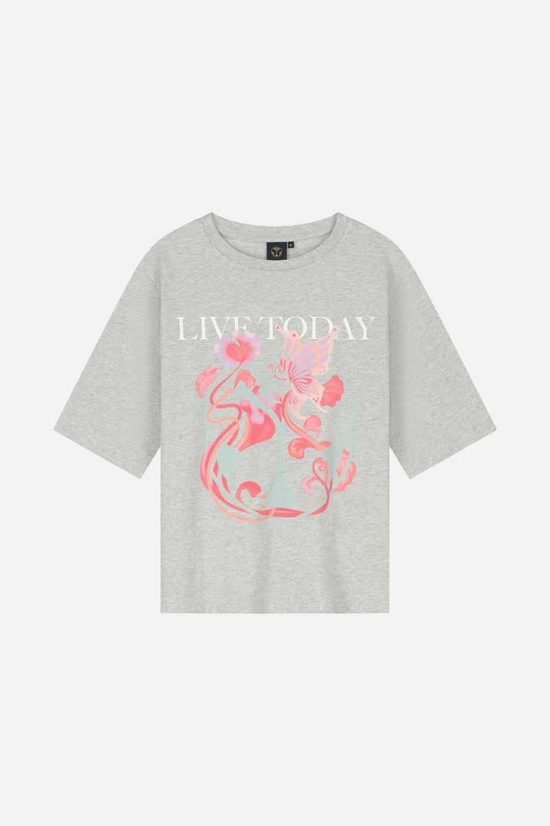 ICON BLOSSOM FRONT TSHIRT WOMEN LIGHT GREY