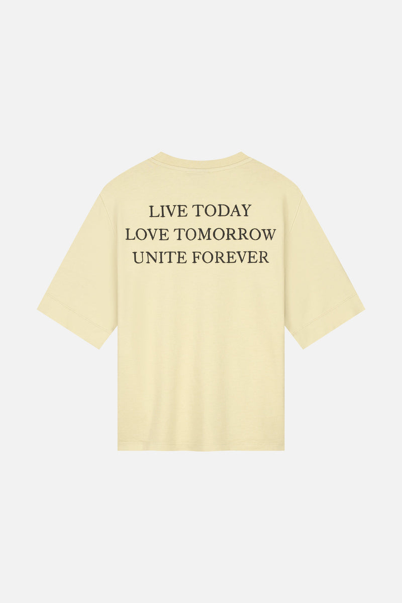SLOGAN BACK TSHIRT WOMEN SAND