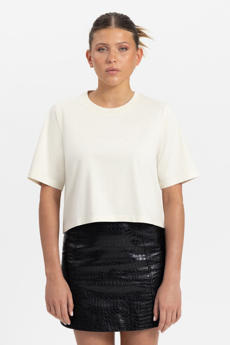 BOTANIC BACK CROPPED TSHIRT WOMEN WHITE