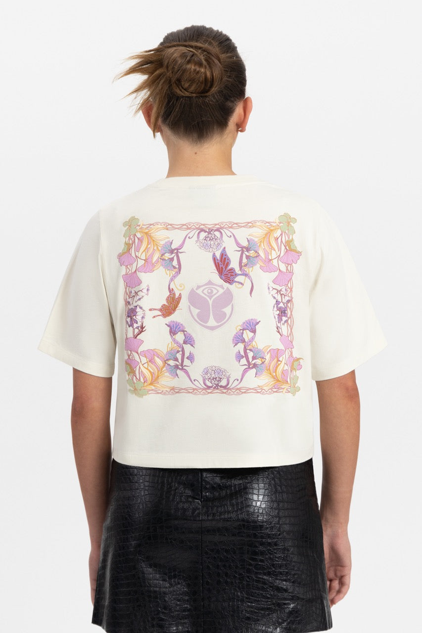 BOTANIC BACK CROPPED TSHIRT WOMEN WHITE