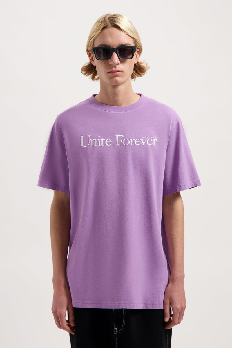 FLOWER SLOGAN TSHIRT MEN PURPLE