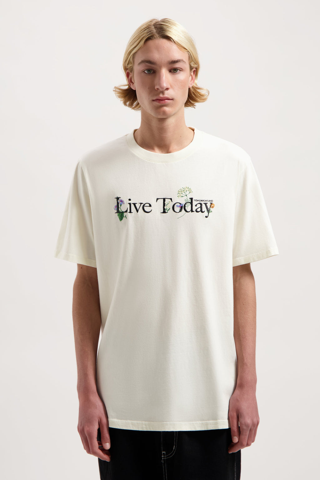 FLOWER SLOGAN TSHIRT MEN WHITE