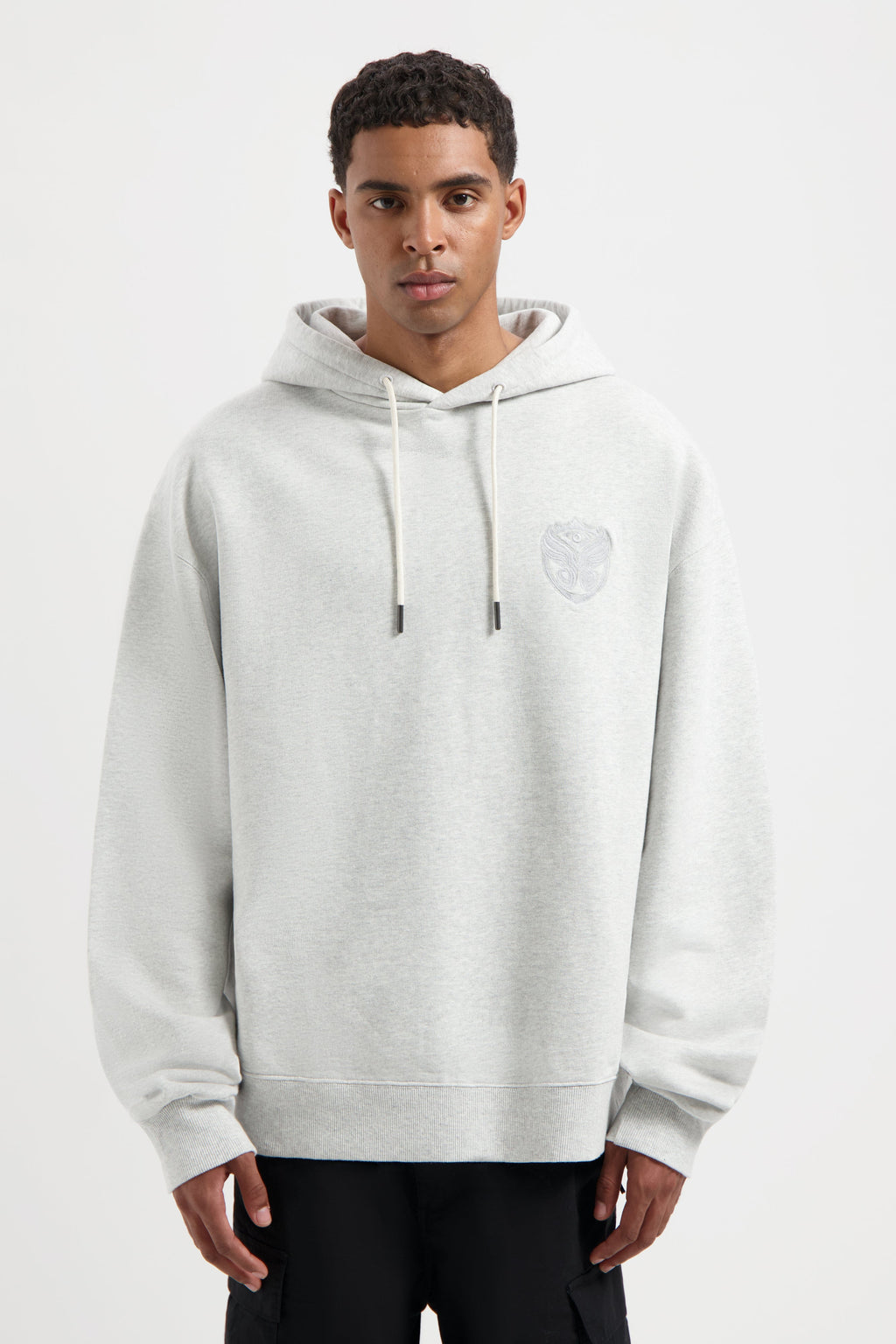 GRAPHICON FRONT HOODIE LIGHT GREY