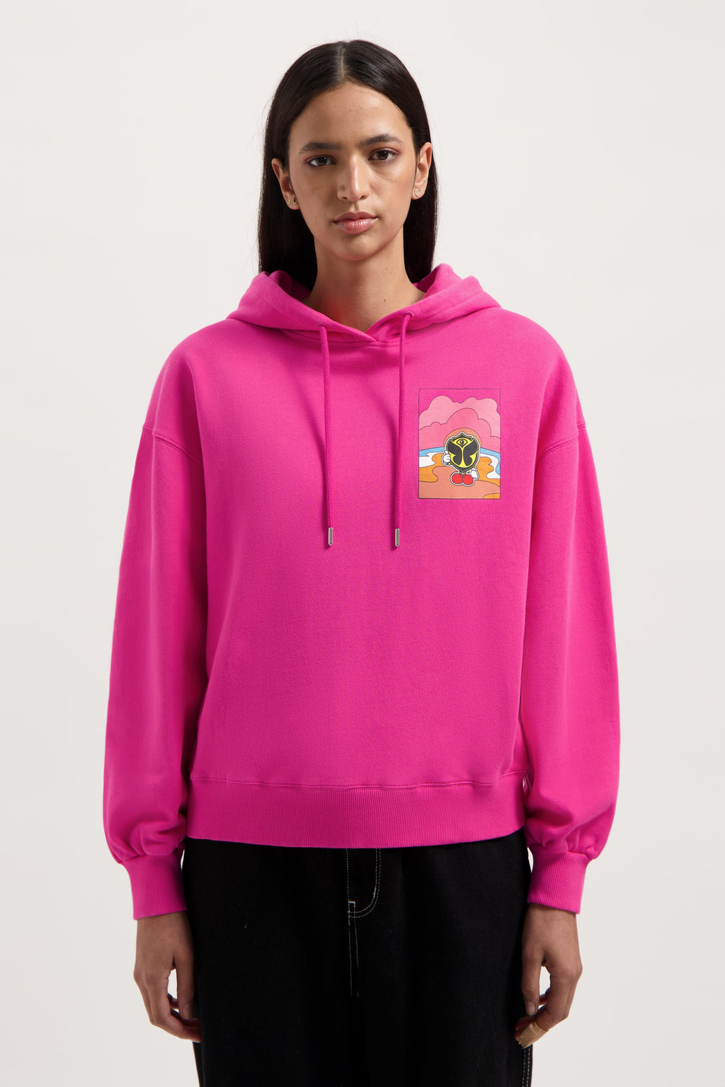 HAPPICON THUMBS UP HOODIE WOMEN PINK