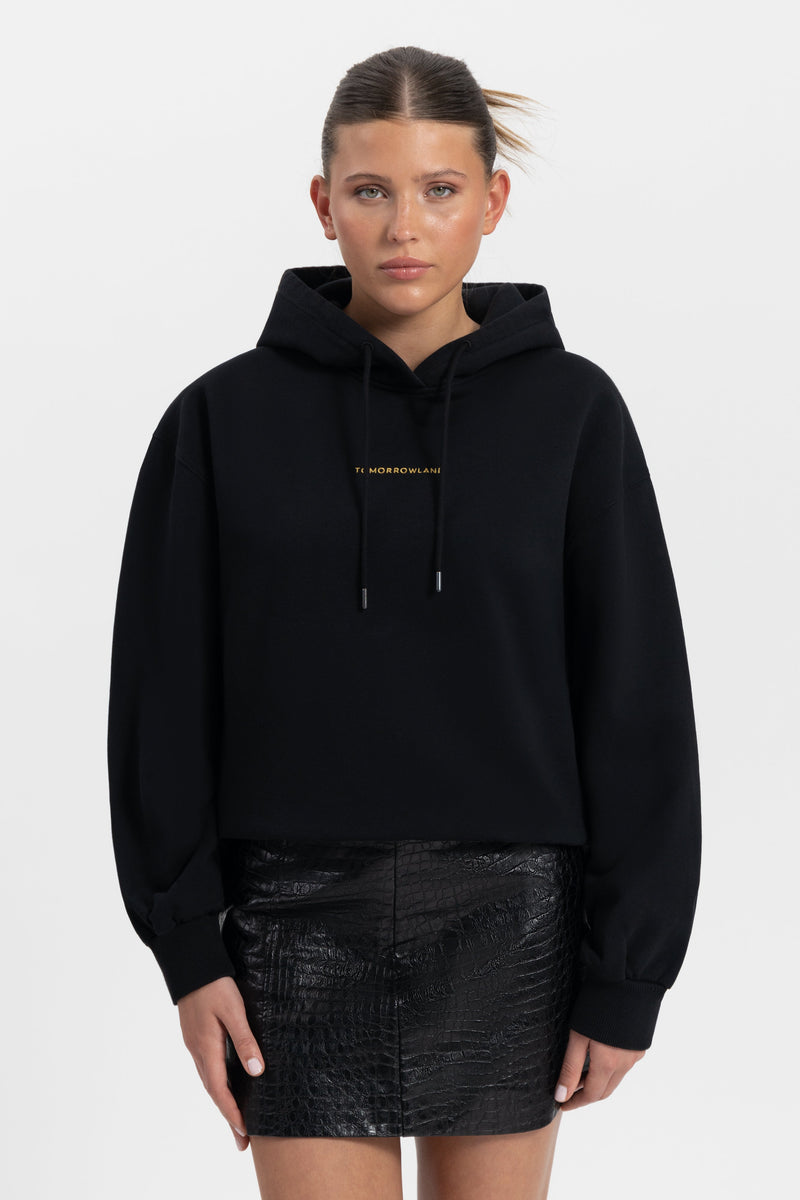 ICON BLOSSOM BACK HOODIE WOMEN BLACK