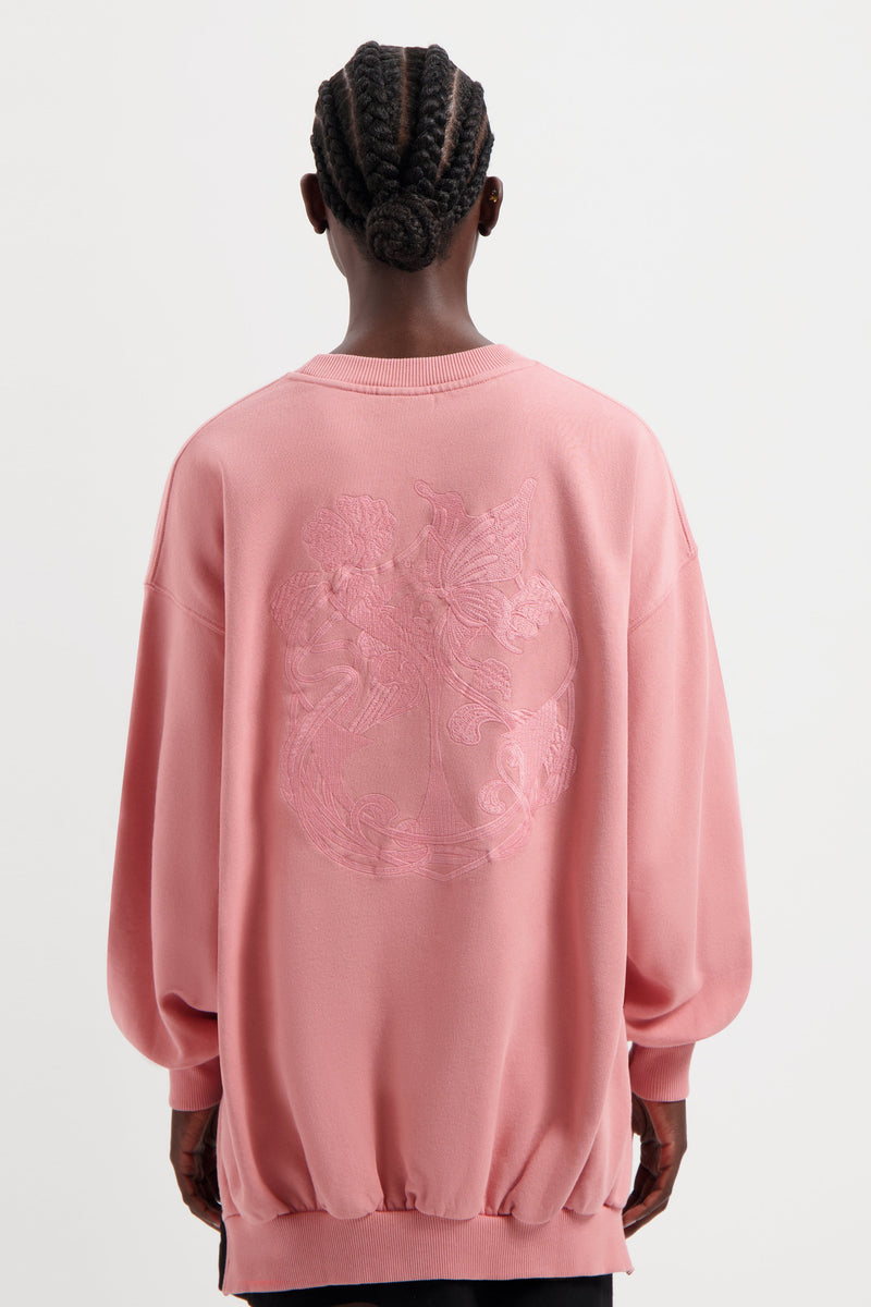 ICON BLOSSOM BACK SWEATSHIRT WOMEN WASHED PINK