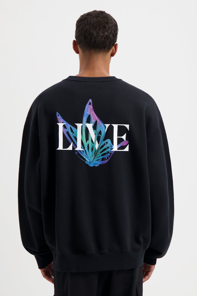 LIBRARY LIVE BACK SWEATSHIRT MEN BLACK