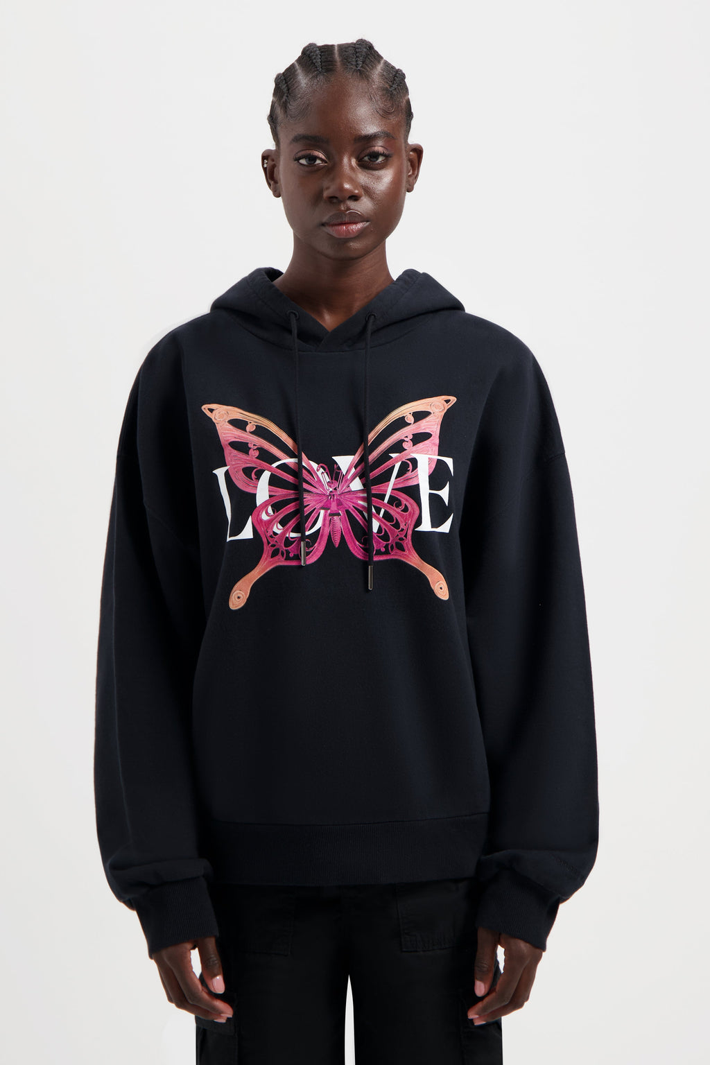 LIBRARY LOVE BACK HOODIE WOMEN BLACK