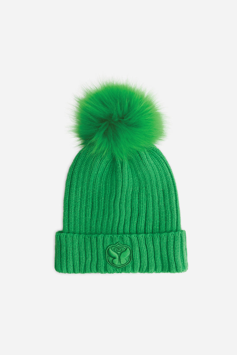 POMPOM BEANIE GREEN