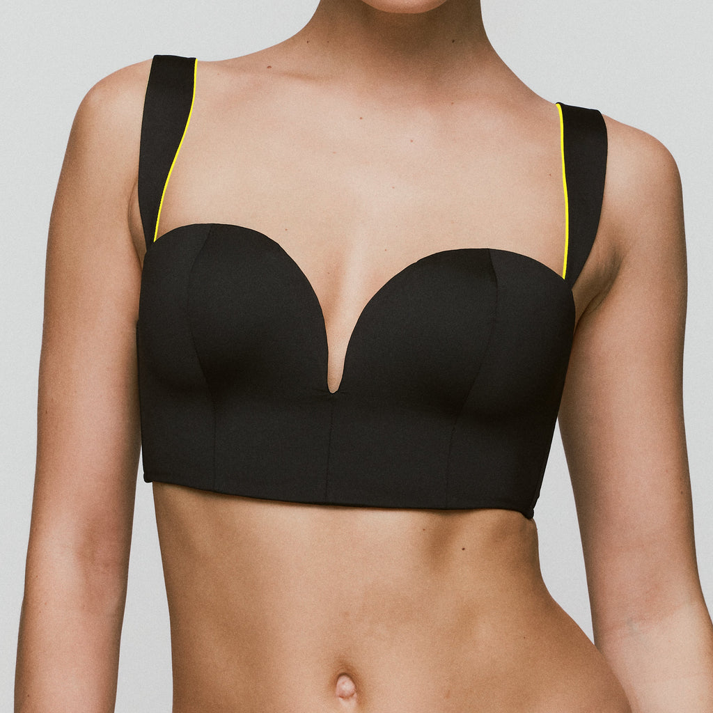 SARDA SWIMWEAR GRETA VOORGEVORMDE PLUNGE BIKINITOP ZWART
