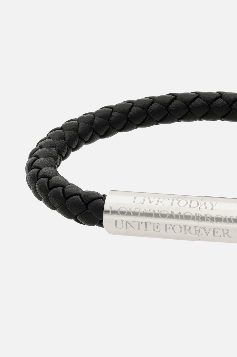 SLOGAN BRACELET WOVEN BLACK