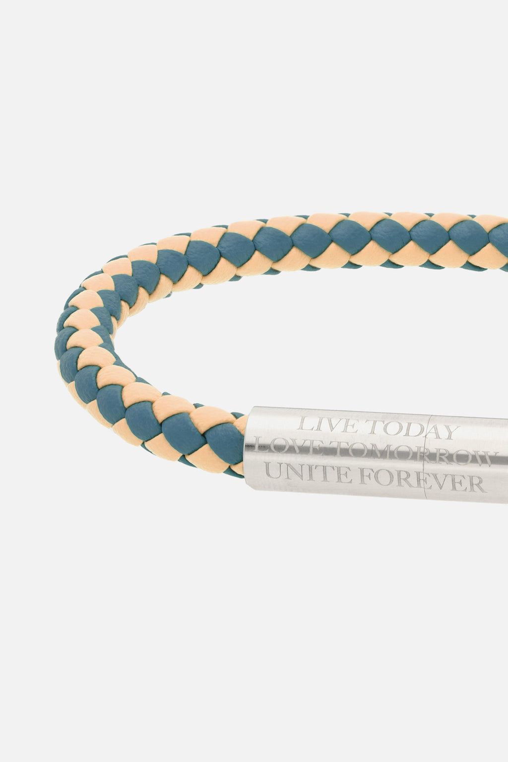 SLOGAN BRACELET WOVEN MULTI BLUE