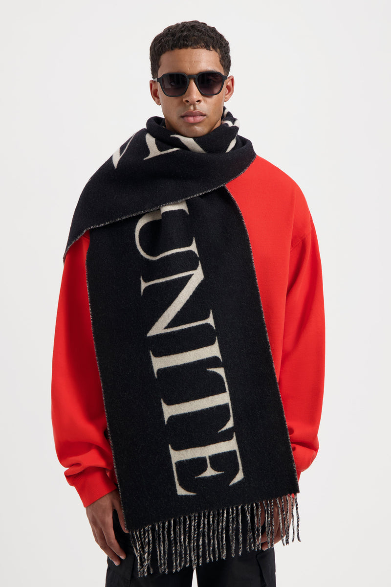 SLOGAN SCARF BLACK