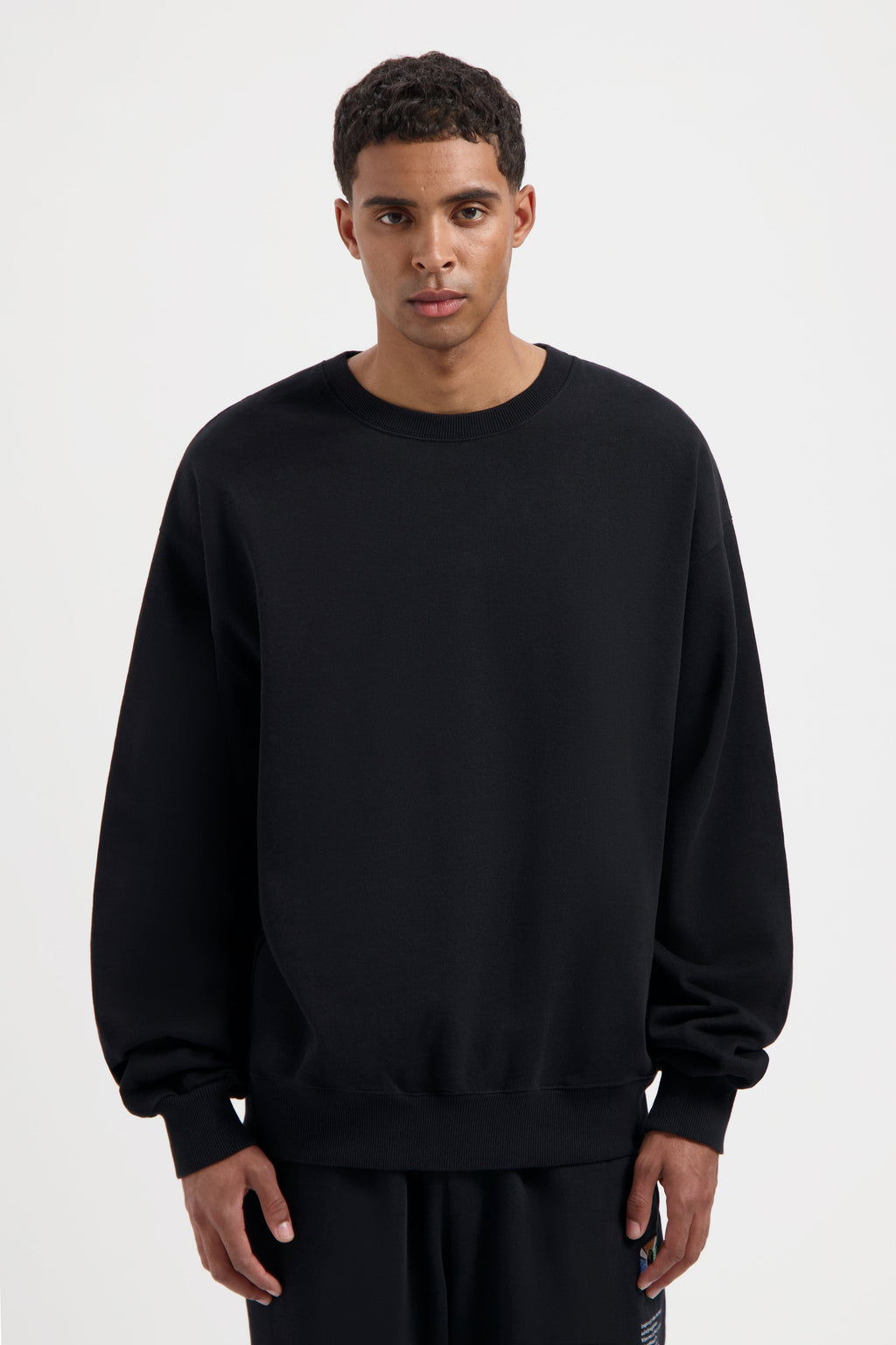 SLOGAN COLOR BACK SWEATSHIRT MEN BLACK