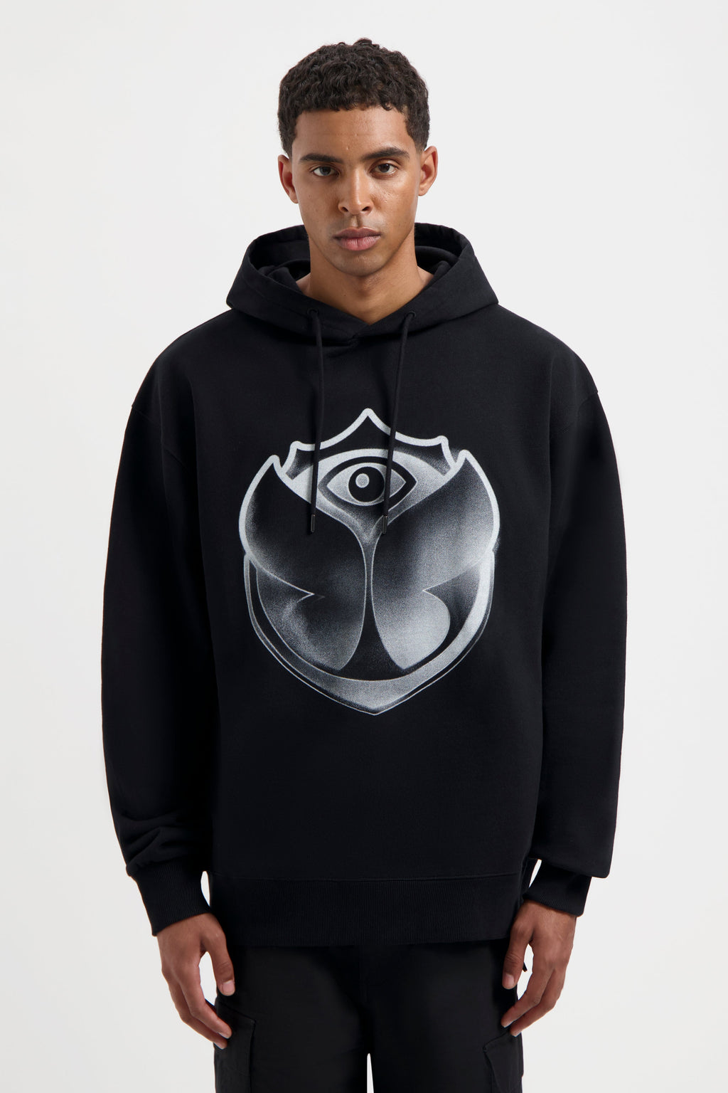 ICON SPRAY FRONT HOODIE BLACK