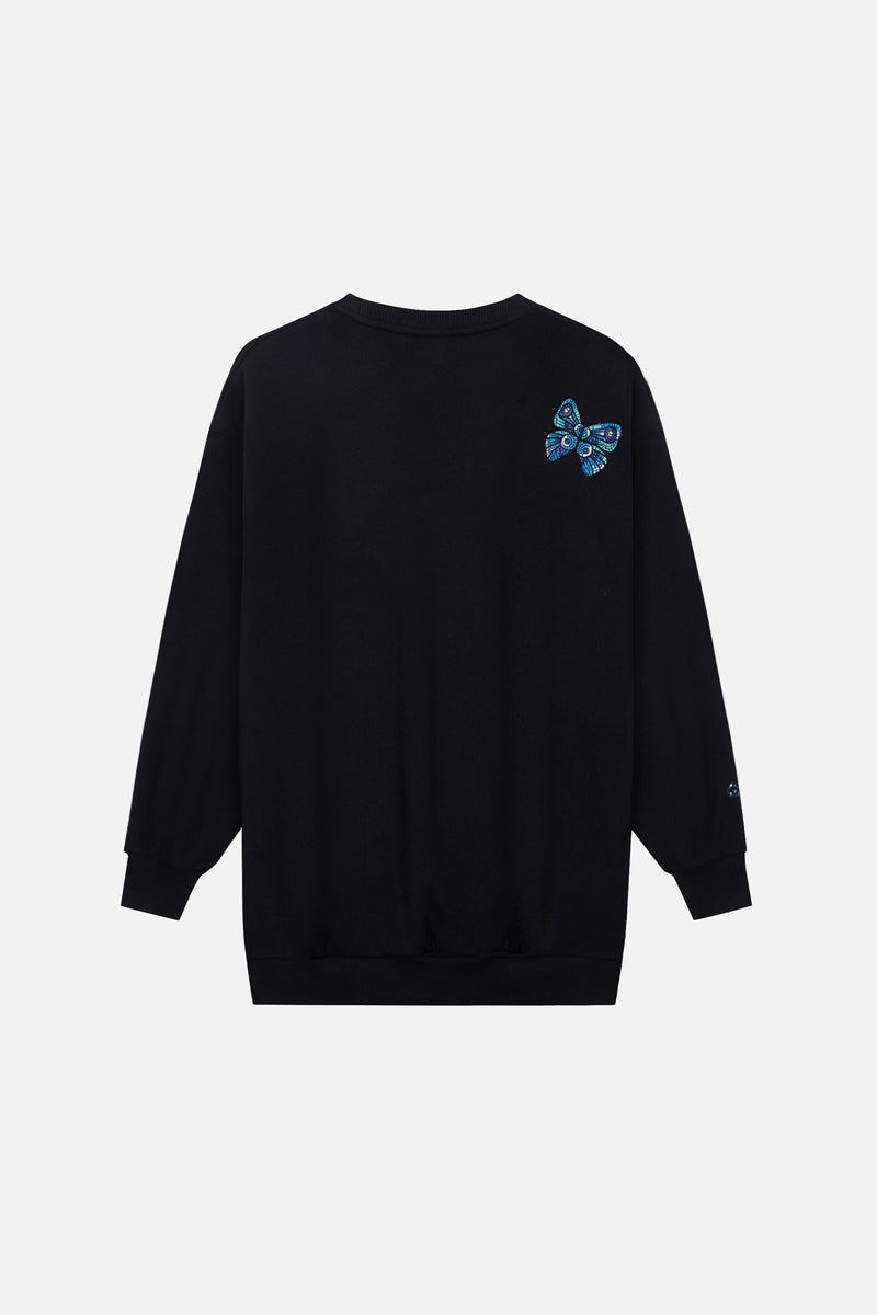 STAIRWAY BUTTERLFY SWEATSHIRT WOMEN BLACK