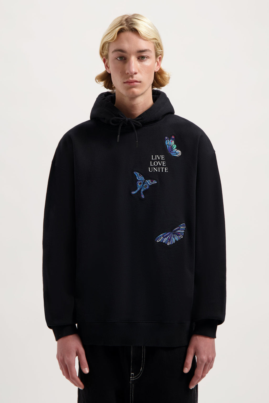 STAIRWAY BUTTERFLY HOODIE MEN BLACK
