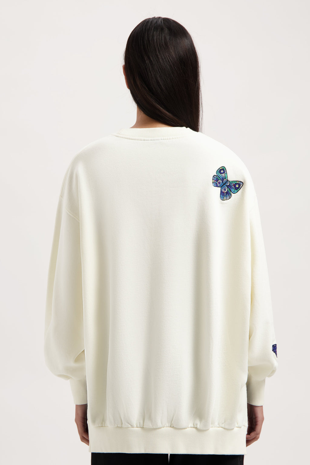 STAIRWAY BUTTERFLY SWEATSHIRT WOMEN OFF WHITE